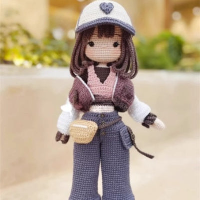 Dress-Up Girl Ornament Kit Hand-Knitted Doll Yarn Crochet DIY Cute Large Doll Craft Project - LJ Enterprise